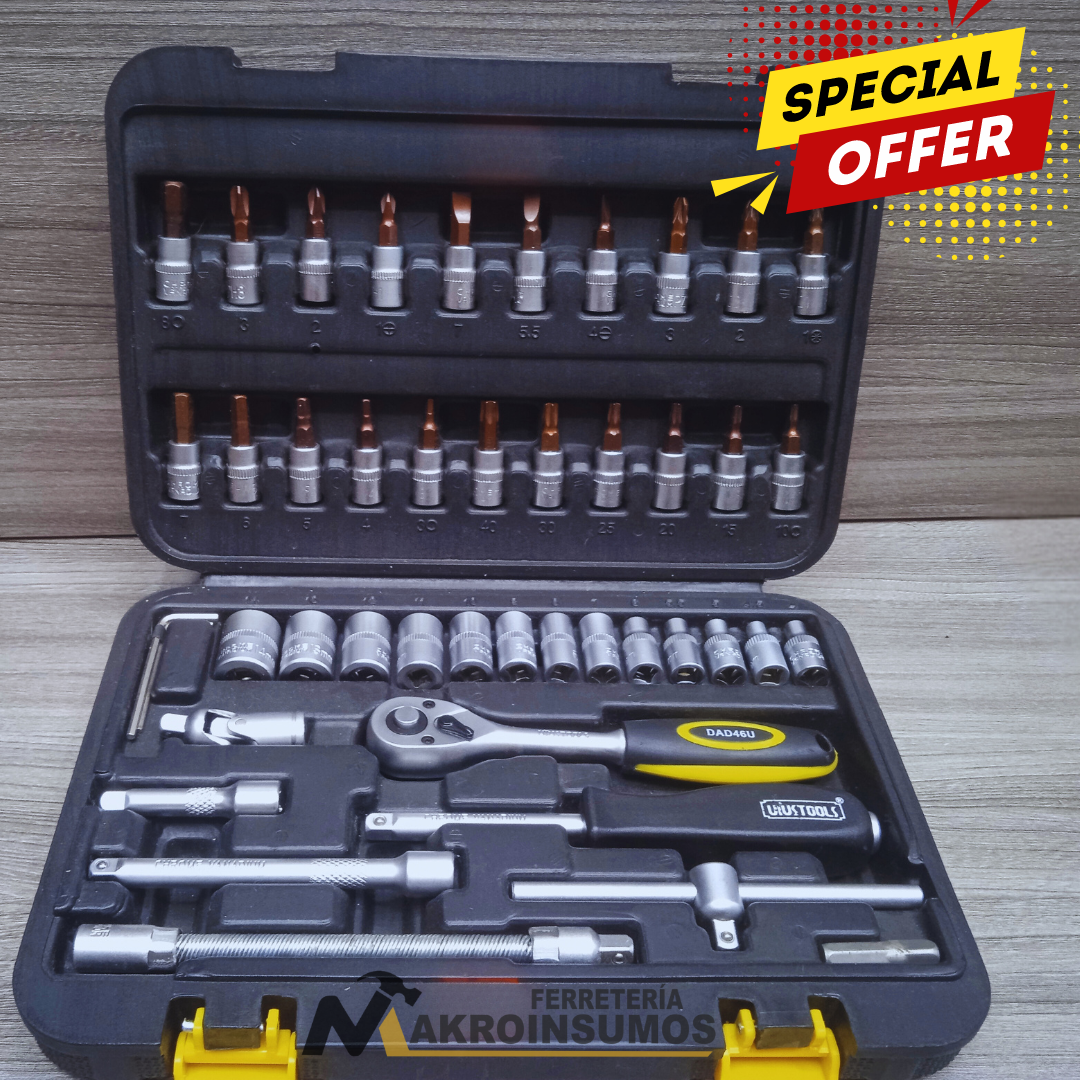 Juego De Copas Y Puntas 1/4 X 46 Pc Dad46u